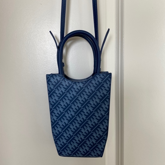 JW PEI Fei Dark Blue Monogram Logo Phone Bag Crossbody Purse Minibag | Navy - Picture 11 of 15